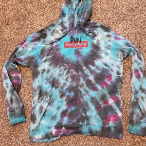 Run everything light sweatshirt custom tie dyed